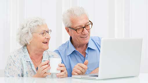 Seniors using the internet
